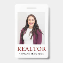 Minimalistische Realtor Foto Abzeichen ID Card