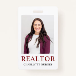 Minimalistische Realtor Foto Abzeichen ID Card Ausweis