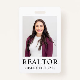 Minimalistische Realtor Foto Abzeichen ID Card Ausweis