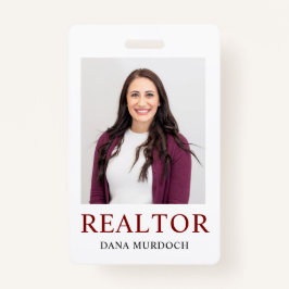 Minimalistische Realtor Foto Abzeichen ID Card Ausweis