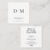 Minimalistische Realtor Square Business Card Quadratische Visitenkarte (Vorne/Hinten)