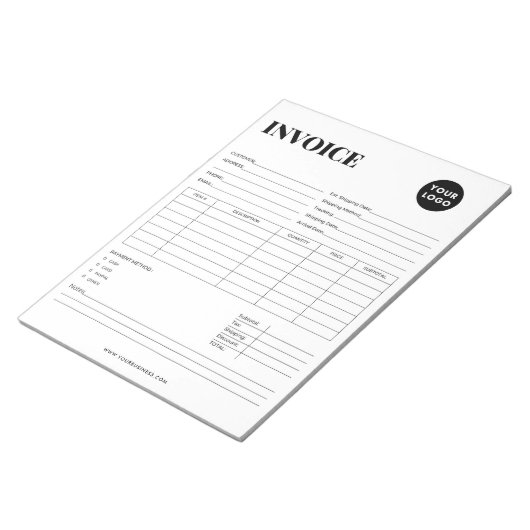 Minimalistische Rechnung Notizblock (angewinkelt)