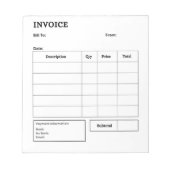 Minimalistische Rechnung Notizblock (Vorderseite)