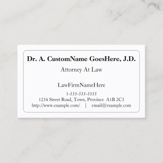 Minimalistische, rechtlich Berufliche Visitenkarte (Vorderseite)