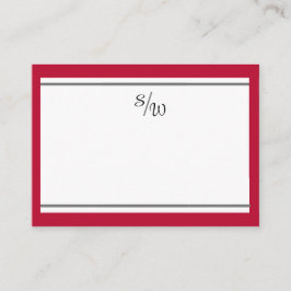 Minimalistische Red Border Monogram Note Card Hinweiskarte