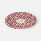 Minimalistische Red Double Happiness Chinesische H Pappteller (Schrägansicht)