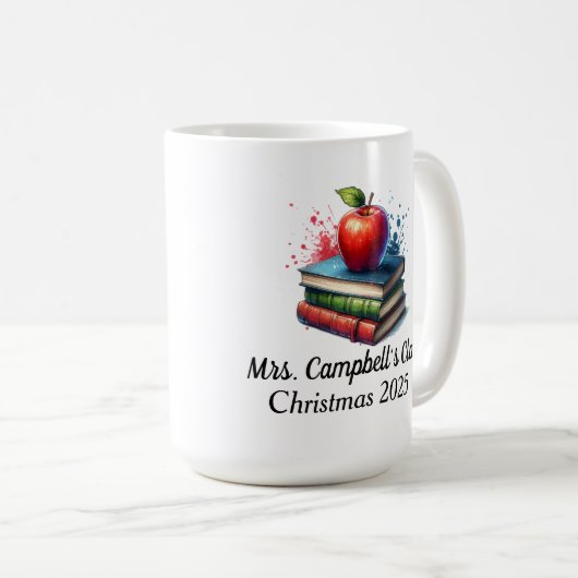 Minimalistische Red Educator/Lehrerbücher personal Kaffeetasse (VorderseiteRechts)