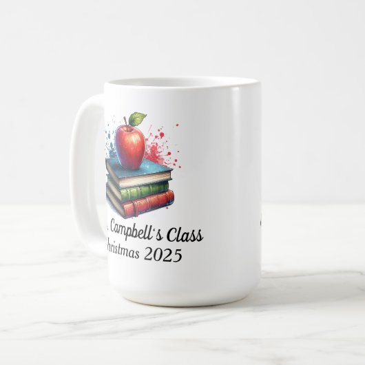 Minimalistische Red Educator/Lehrerbücher personal Kaffeetasse (Vorderseite Links)