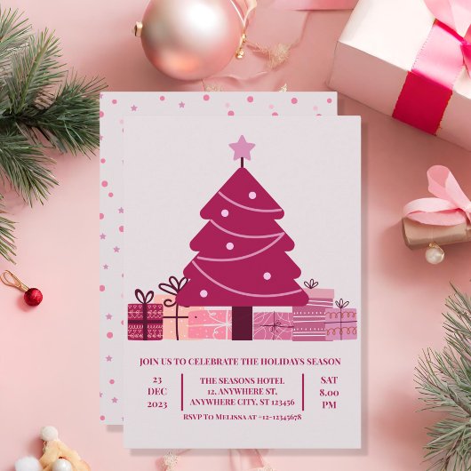 Minimalistische Red Mertive Feier Einladung