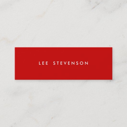 Minimalistische Red Mini Business Card Visitenkarte (Vorderseite)