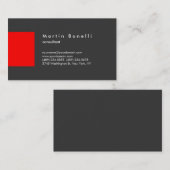 Minimalistische Red Strip Gray Business Card Visitenkarte (Vorne/Hinten)