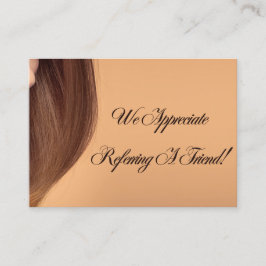 Minimalistische Referenz-Karte des eleganten Salon Empfehlungskarte