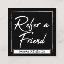 Minimalistische Referenzkarte | Modernes Schwarz u