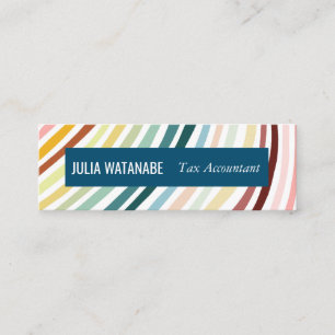 Minimalistische Regenbogen Streifen handgefertigt Mini Visitenkarte