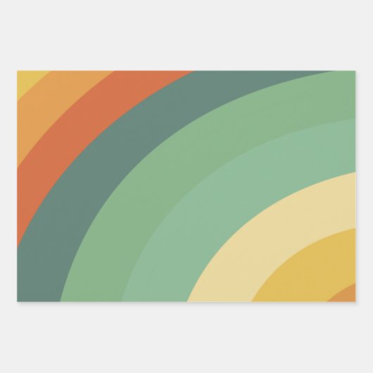 Minimalistische Regenbogenstreifen handgefertigt Geschenkpapier Set (Vorderseite 3)