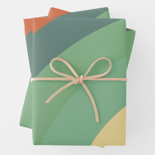 Minimalistische Regenbogenstreifen handgefertigt Geschenkpapier Set (Beispiel)