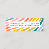 Minimalistische Regenbogenstreifen handgefertigt Mini Visitenkarte (Rückseite)