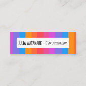 Minimalistische Regenbogenstreifen handgefertigt Mini Visitenkarte (Vorderseite)