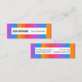 Minimalistische Regenbogenstreifen handgefertigt Mini Visitenkarte (Vorne/Hinten)