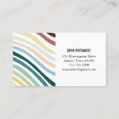 Minimalistische Regenbogenstreifen handgefertigt Rabattkarte (Rückseite)