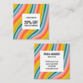 Minimalistische Regenbogenstreifen handgefertigt Rabattkarte (Vorne/Hinten)