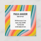 Minimalistische Regenbogenstreifen handgefertigt Rabattkarte (Rückseite)