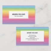 Minimalistische Regenbogenstreifen handgefertigt Visitenkarte (Vorne/Hinten)