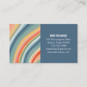 Minimalistische Regenbogenstreifen handgefertigt Visitenkarte (Rückseite)