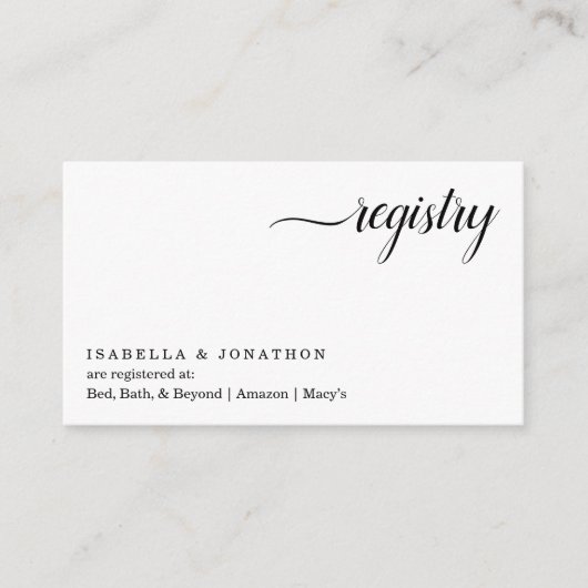 Minimalistische Registrierungseinweisung / Einladu Begleitkarte (Vorderseite)