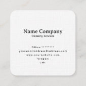 Minimalistische Reinigung von Simbolik Schwarz-wei Quadratische Visitenkarte (Rückseite)