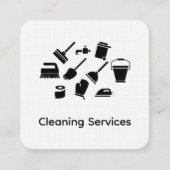 Minimalistische Reinigung von Simbolik Schwarz-wei Quadratische Visitenkarte (Vorderseite)