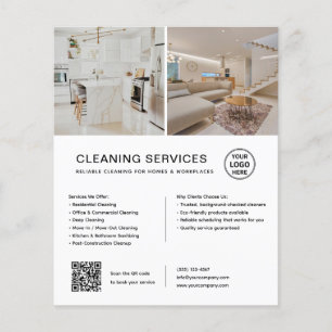 Minimalistische Reinigungsdienstleistungen QR Unte Flyer
