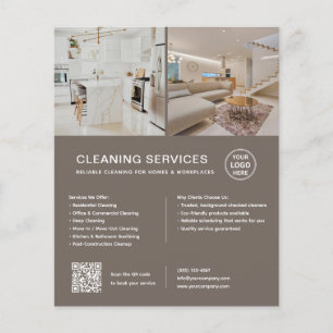 Minimalistische Reinigungsdienstleistungen Taupe Q Flyer