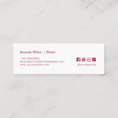 Minimalistische Reinigungsservice in Rosa Mini Visitenkarte (Rückseite)