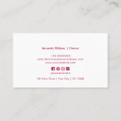 Minimalistische Reinigungsservice in Rosa Visitenkarte (Rückseite)