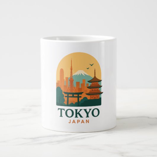 Minimalistische Reise Tokio Japan | Modern Jumbo-Tasse (Vorderseite)