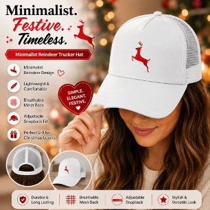 Minimalistische-Rentier-Weihnachts-Trucker-Mütze - Truckerkappe