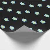 Minimalistische Retro 90er Y2k Pastellblau Blumen  Geschenkpapier (Ecke)