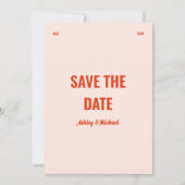 Minimalistische Retro-farbige Hochzeit Save The Date (Vorderseite)