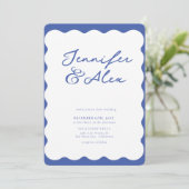 Minimalistische Retro Foto Collage Hochzeitseinlad Einladung (Stehend Vorderseite)