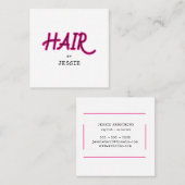 Minimalistische Retro Hair Stylist Square Business Quadratische Visitenkarte (Vorne/Hinten)