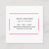 Minimalistische Retro Hair Stylist Square Business Quadratische Visitenkarte (Rückseite)