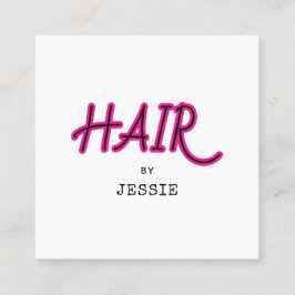 Minimalistische Retro Hair Stylist Square Business Quadratische Visitenkarte