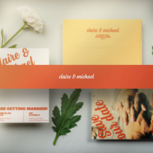 Minimalistische Retro-Hochzeit Einladungsbanderole