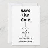 Minimalistische Retro-Hochzeit Save The Date (Vorderseite)
