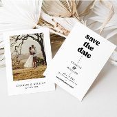 Minimalistische Retro-Hochzeit Save The Date