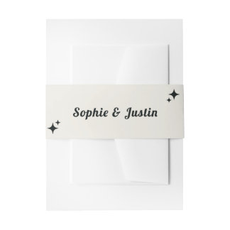 Minimalistische Retro-Hochzeitseinladung Einladungsbanderole