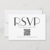 Minimalistische Retro-Inspiriert QR-Code-RSVP-Kart Dankeskarte (Vorderseite)