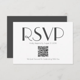Minimalistische Retro-Inspiriert QR-Code-RSVP-Kart Dankeskarte