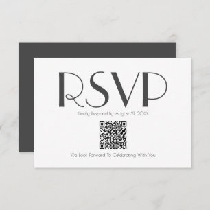 Minimalistische Retro-Inspiriert QR-Code-RSVP-Kart Dankeskarte
